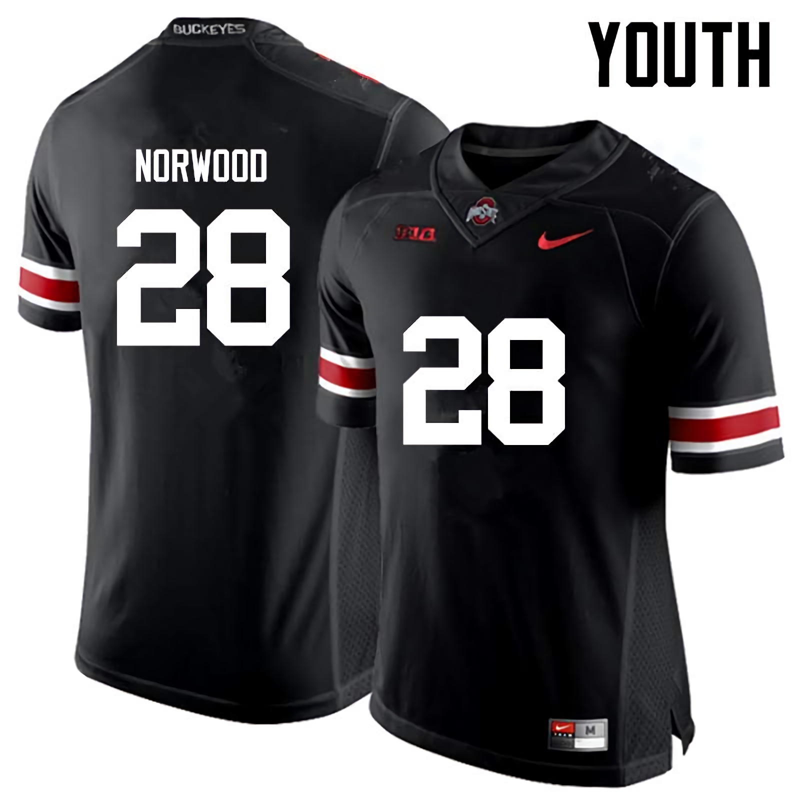 Joshua Norwood Ohio State Buckeyes Youth NCAA #28 Nike Black College Stitched Football Jersey NHW7856RY